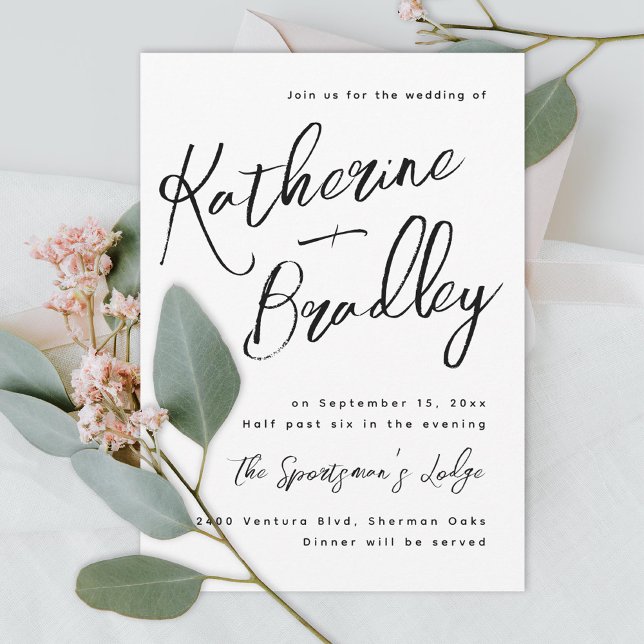 Invitation Écriture moderne et amusante couples noms mariage (Créateur téléchargé)