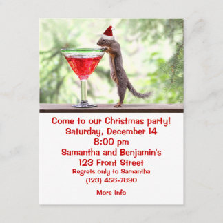 Invitation Écureuil célébrant Noël