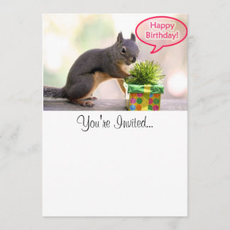 Invitation Écureuil de joyeux anniversaire