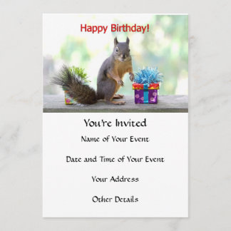 Invitation Écureuil de joyeux anniversaire