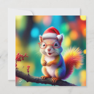 Invitation Écureuil de Noël Comme Père Noël-56765