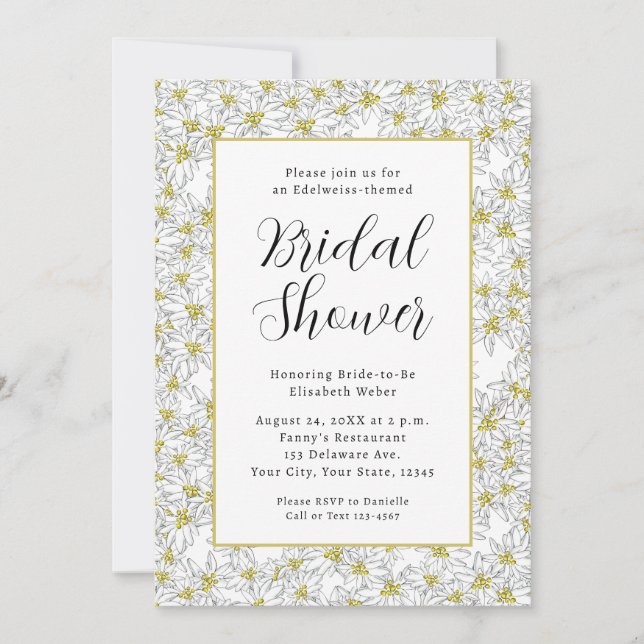 Invitation Edelweiss Sound of Music Fête des mariées unique (Devant)