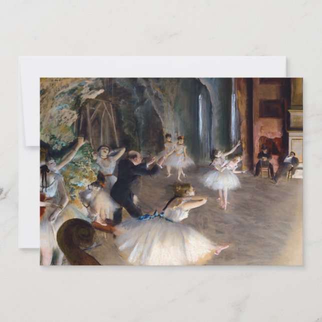 Invitation Edgar Degas - La répétition du ballet sur scène (Devant)