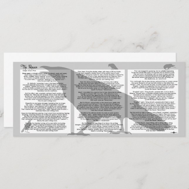 Invitation Edgar Poe Le Corbeau (Devant / Derrière)