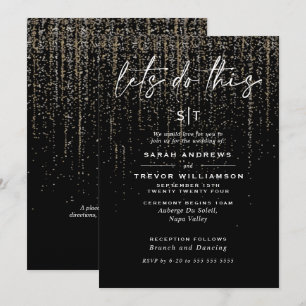 Invitation Edgy Chic Champagne Parties scintillant Garland