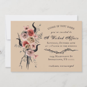Invitation Edgy Floral Boho Wicked Affair Halloween