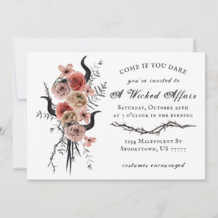 Invitation Edgy Floral Boho Wicked Affair Halloween