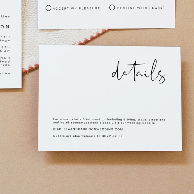 Invitation Edgy Moderne Minimaliste Détails Mariage Boîtier (Créateur téléchargé)