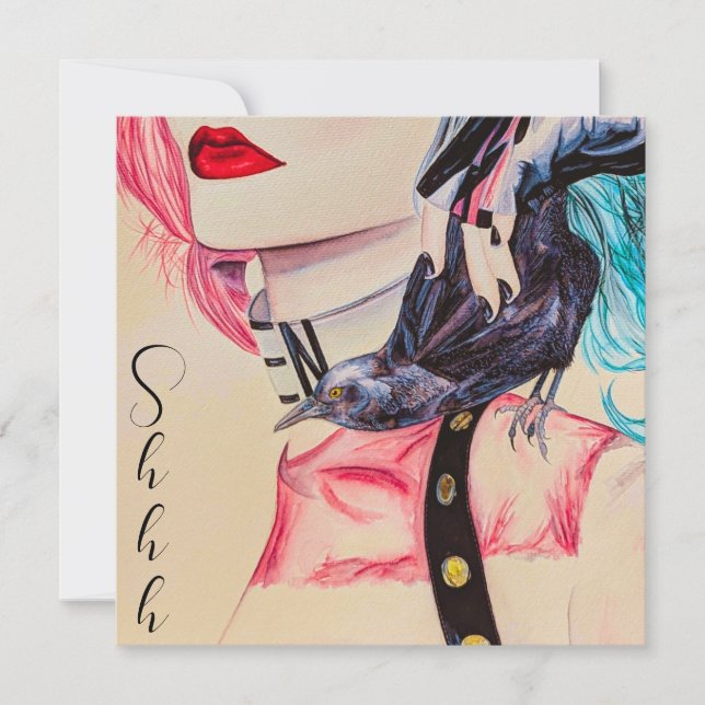 Invitation Edgy Punk Rock Girl Surprise fête d'anniversaire (Devant)