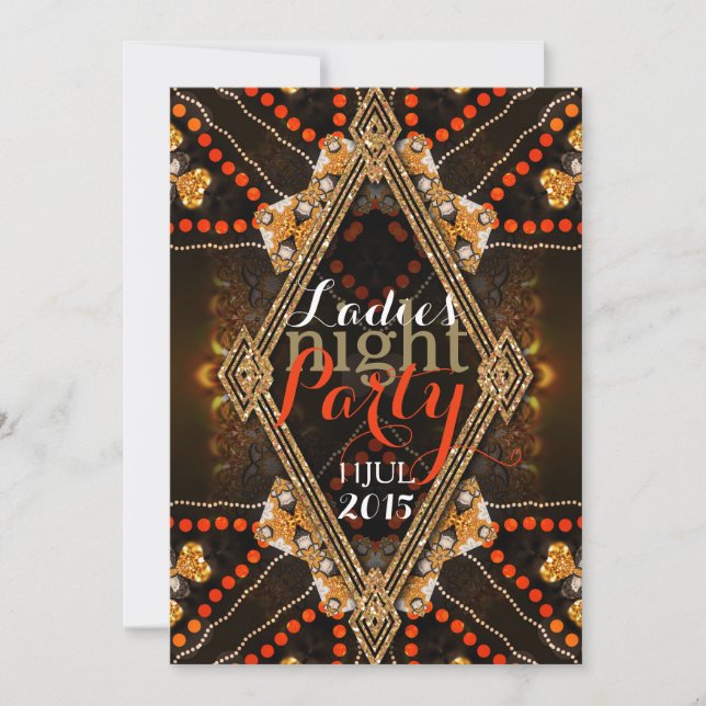 Invitation Edgy Rustic Tribal Ladies Night Bachelorette Party (Devant)