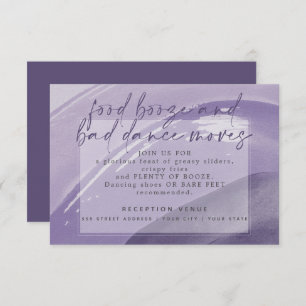 Invitation Edgy Watercolor Stroke Plum Réception