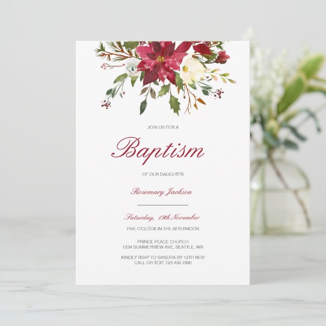 Invitation Editable Baptism Invitation, Custom Baptism Invita (Debout devant)
