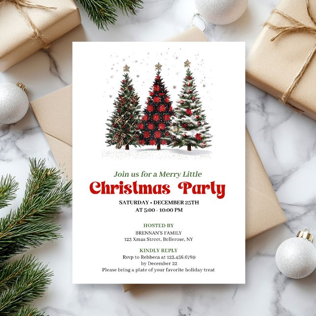 Invitation éditable de Noël en forme de léopard jo (Playful leopard Christmas tree editable invitation

)