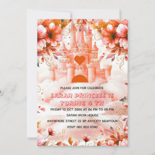 Invitation Editable Four ever une princesse 4e anniversaire I