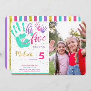 Invitation Editable High Five Birthday