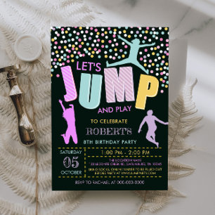 Invitation Editable Jump Anniversaire, Jump Trampoline Invita