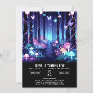 Invitation Editable Moderne Woodland Digital Anniversaire