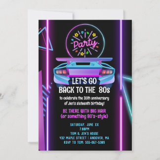 Invitation éditable pour fête d'anniversaire 80 an