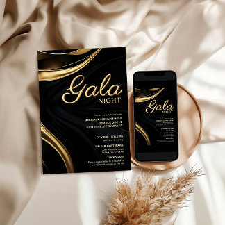 Invitation éditable pour un gala d'affaires en noi