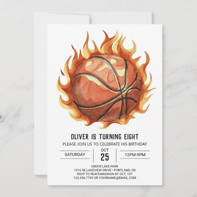Invitation Editable Printable Enchanted Basketball Anniversai (Devant)