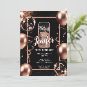 Invitation Editable Prom Envoyer Hors De La Terre Cadre Étinc