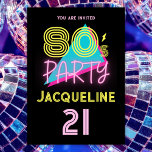 Invitation Editable Retro 80s Party Neon rose 21e anniversair<br><div class="desc">👉 Invitation vos amis à votre fête du 21ème anniversaire avec cette magnifique soirée rétro 80s thème neon rose invitation! - Cliquez simplement pour personnaliser ce design 🔥 Mes promesses - Ce design est unique - Il est conçu avec vous en tête 🙏 Merci pour soutenir ma petite entreprise -...</div>