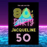 Invitation Editable Retro 80s Party Neon rose 50e anniversair<br><div class="desc">👉 Invitation vos amis à votre fête du 50e anniversaire avec cette magnifique soirée rétro 80s thème neon rose invitation! - Cliquez simplement pour personnaliser ce design 🔥 Mes promesses - Ce design est unique - Il est conçu avec vous en tête 🙏 Merci pour soutenir ma petite entreprise -...</div>