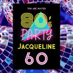 Invitation Editable Retro 80s Party Neon rose 60e anniversair<br><div class="desc">👉 Invitation vos amis à votre 60ème anniversaire fête avec cette incroyable soirée rétro 80s thème neon rose invitation! - Cliquez simplement pour personnaliser ce design 🔥 Mes promesses - Ce design est unique - Il est conçu avec vous en tête 🙏 Merci pour soutenir ma petite entreprise - Si...</div>