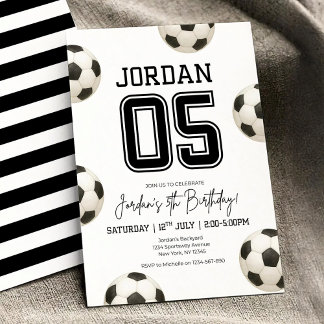 Invitation Editable Soccer Birthday Boho Football Soccer Boy