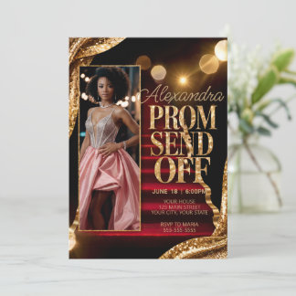 Invitation Editable Sparkling Gold Prom Envoyer do-it-yoursel