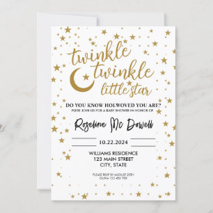 Invitation EDITABLE Twinkle Twinkle Little Star, Douche garço