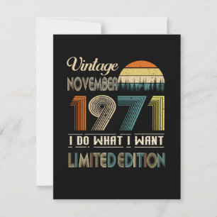Invitation Édition limitée de novembre 1971 Vintage ce que je