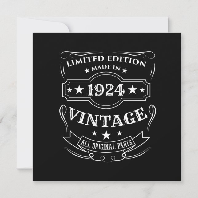 Invitation Edition Limitée Fabriquée En 1924 Cadeau Anniversa (Devant)