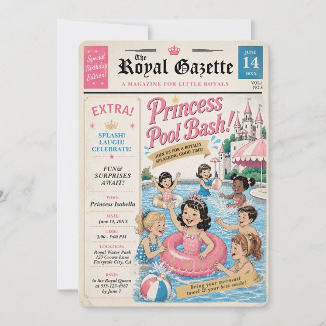 Invitation éditoriale pour la fête de la princesse (Devant)