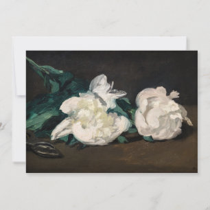 Invitation Edouard Manet - Branche de pivoines blanches, séca