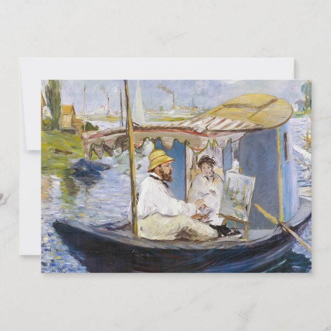 Invitation Edouard Manet - Monet dans son bateau atelier (Devant)