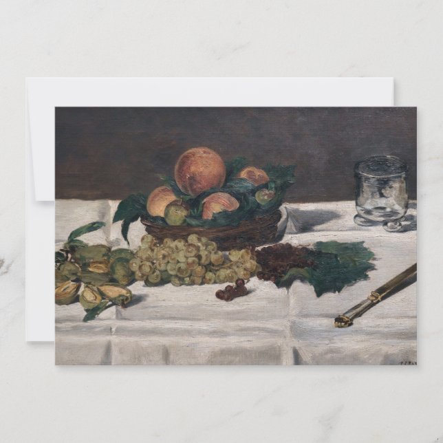 Invitation Edouard Manet - Nature morte, fruits sur une table (Devant)