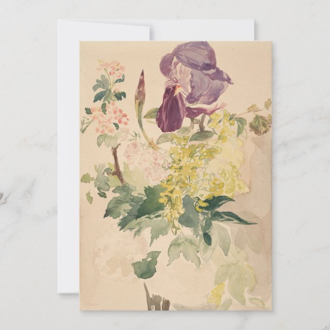 Invitation Edouard Manet - pièce de fleurs avec Iris, Laburnu (Devant)