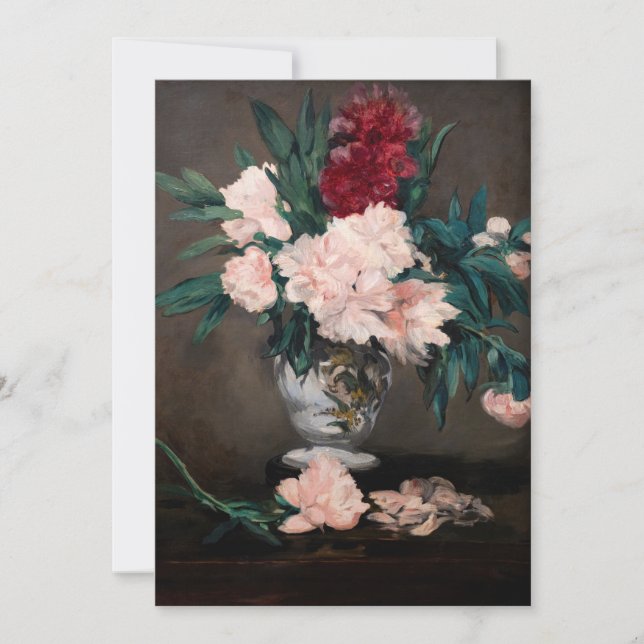 Invitation Edouard Manet - Vase de pivoines sur petit piédest (Devant)