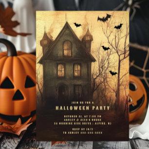 Invitation Eerie Haunted Maison Halloween