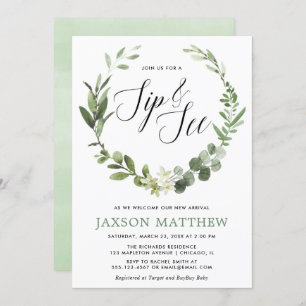 Invitation Eeucalyptus vert sip neutre genre et voir