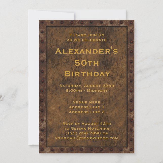 Invitation Effet de cadre en fer garçons Anniversaire double  (Dos)