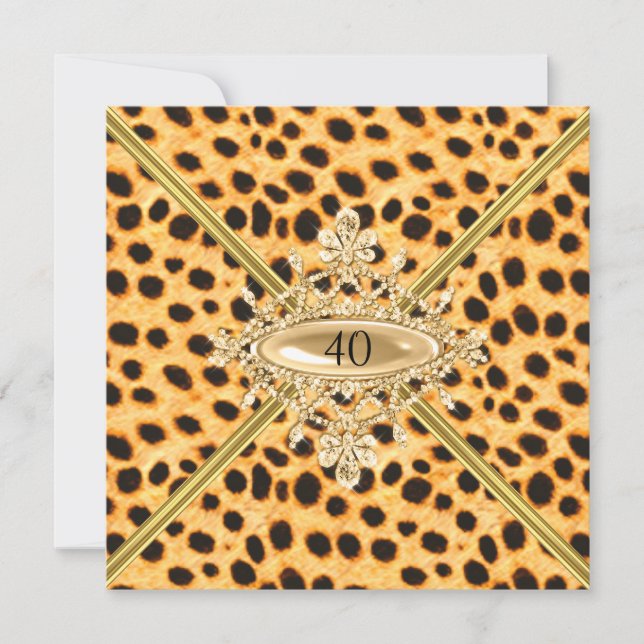 Invitation Effet guépard pour la fête d'anniversaire des 40 a (Devant)