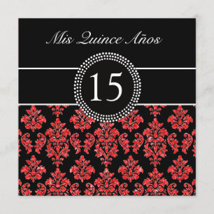 INVITATION EFFET PARTIES SCINTILLANT ROUGE DOMMASK QUINCEANER