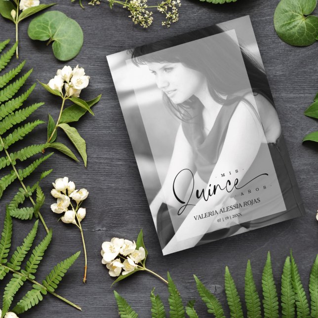 Invitation Effet Vellum élégant Quinceañera Sophistiqué (Créateur téléchargé)