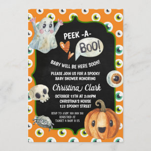 Invitation Éffrayant Baby shower d'Halloween Jetez un oeil su