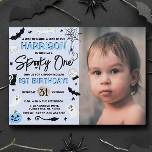Invitation ÉFFRAYANT ! Boys Halloween 1er Anniversaire Photo