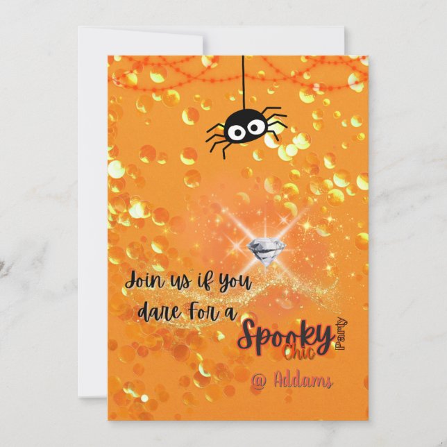 Invitation éffrayant Chic Halloween Party (Devant)