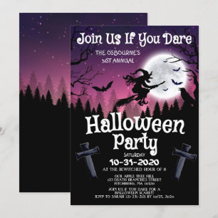 Invitation Éffrayant Chic Wicked Witch Halloween Costume Part