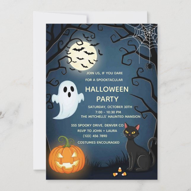 Invitation Éffrayant Cute Halloween Modèle d'invitation | Nig (Devant)
